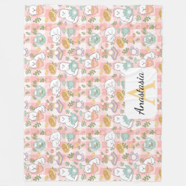 Cobertor De Velo Personalized Pink Monogram Name Pastel High Tea