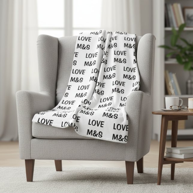 Cobertor De Velo Personalized Sherpa Fleece Initial Blanket, Custom (Criador carregado)