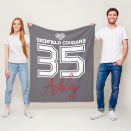Cobertor De Velo Personalized Volleyball Player School Colors