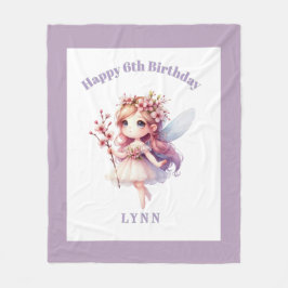 Cobertor De Velo Personalized Whimsical Floral Fairy
