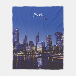 Cobertor De Velo Perth, Austrália - Silhueta da Cidade à Noite