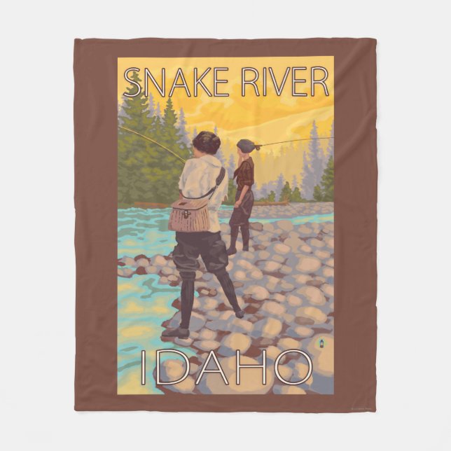 Cobertor De Velo Pesca com mosca das mulheres - rio Snake, Idaho (Frente)