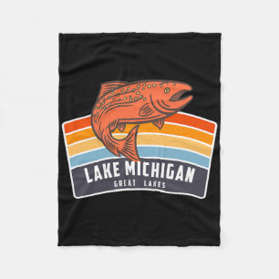 Cobertor De Velo Pesca de salmão nos Grandes Lagos Lago Michigan