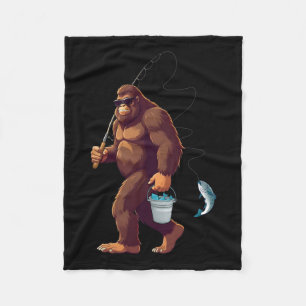 Cobertor De Velo Pescaria do Pé Grande Engraçado Retro Sasquatch Pe