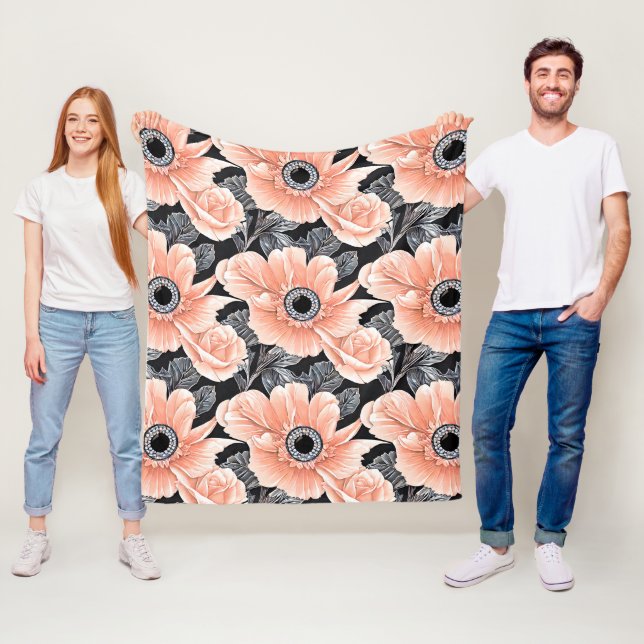 Cobertor De Velo Pêssego Botânico Padrão Floral (In Situ)