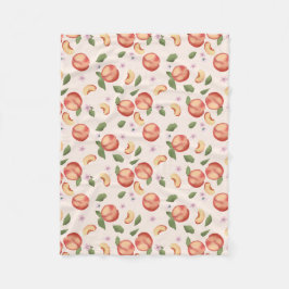 Cobertor De Velo Pêssegos e Blossomas de Aquarela Botânica