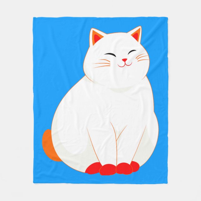Cobertor De Velo Pêssegos, o Gato Sorridente (Frente)
