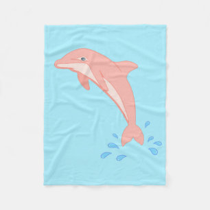 Cobertor De Velo Pêssegos o golfinho cor-de-rosa