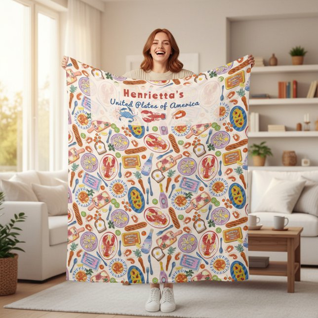 Cobertor De Velo pessoa caprichosa e personalizada de comida desenh (Criador carregado)