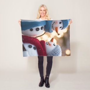 Cobertor De Velo Pessoas de neve em branco