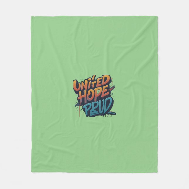 Cobertor De Velo Pessoas Orgulhosas da Esperança Unida (Frente)