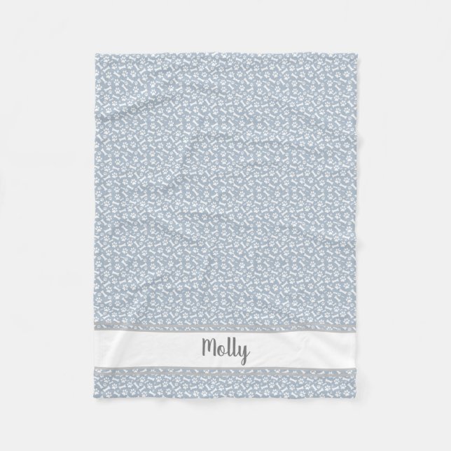 Cobertor De Velo Pet Blanket Personalizado - Pata Imprime Ossos do  (Frente)