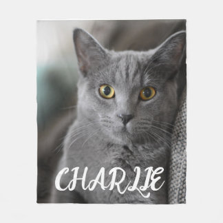 COBERTOR DE VELO PET CAT PHOTO CUSTOM FLEECE BLANKET