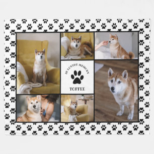 Cobertor De Velo Pet De Impressão De Paw No Adorável Colagem De F