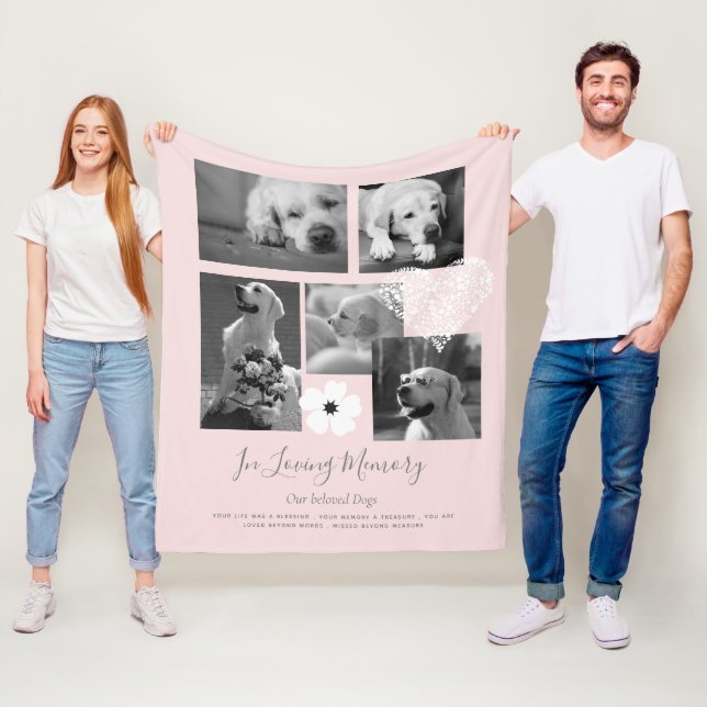 Cobertor De Velo Pet Dog Memorial Keepsasaame Foto Colagem de Dons  (In Situ)