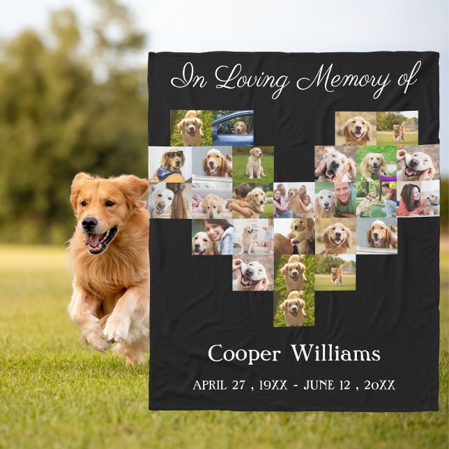 Cobertor De Velo Pet Dog Memorial Personalizado Colagem Foto Colage (Criador carregado)