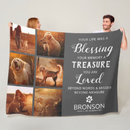 Cobertor De Velo Pet Loss - Colagem Fotográfica Memorial do Cão