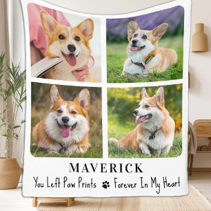 Cobertor De Velo Pet Memorial Paw Imprime Para Foto Personalizada