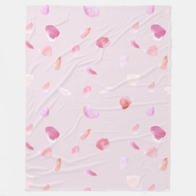 Cobertor De Velo Pétalas de Rosa Rosa Romântica  (Frente)
