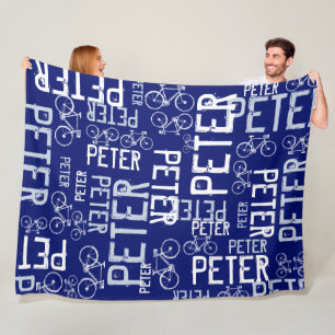 Cobertor De Velo Peter Personalizado Name e Bikes Dark-Blue