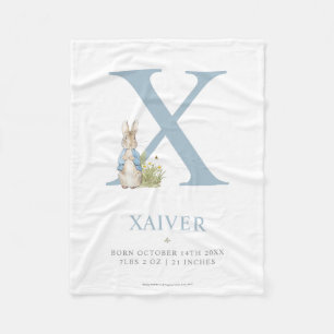 Cobertor De Velo Peter Rabbit   Carta Personalizada X
