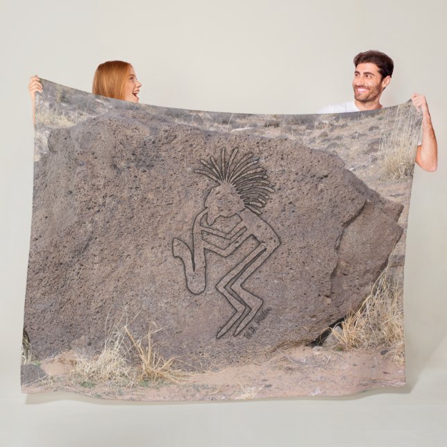Cobertor De Velo Petroglyph do jogador de saxofone (In Situ)