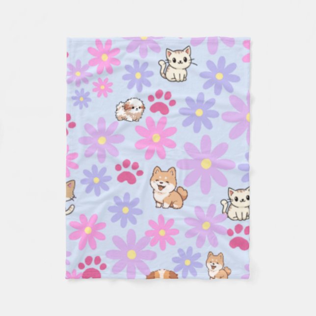 Cobertor De Velo Pets e dasies de tendências bonitas (Frente)