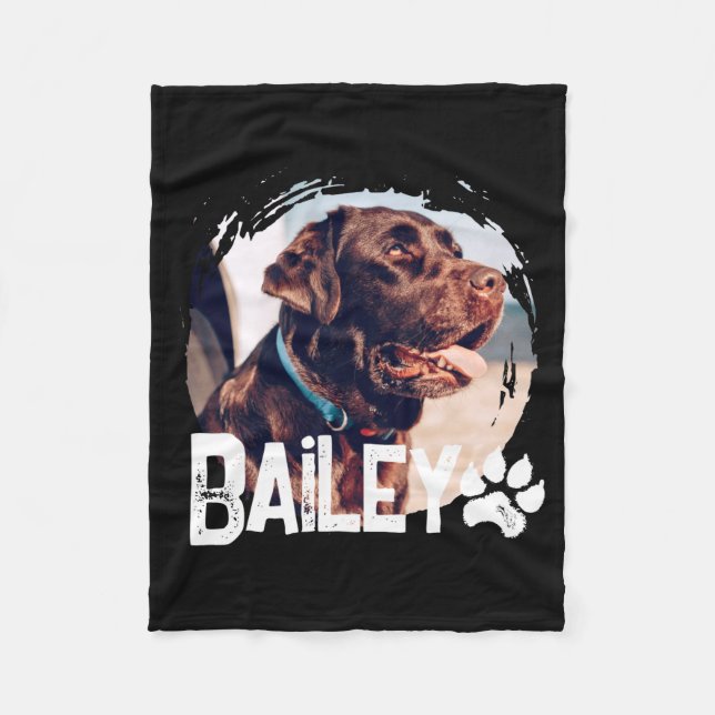 Cobertor De Velo Pets Simple Modern Cool Nge Name And Photo  (Frente)