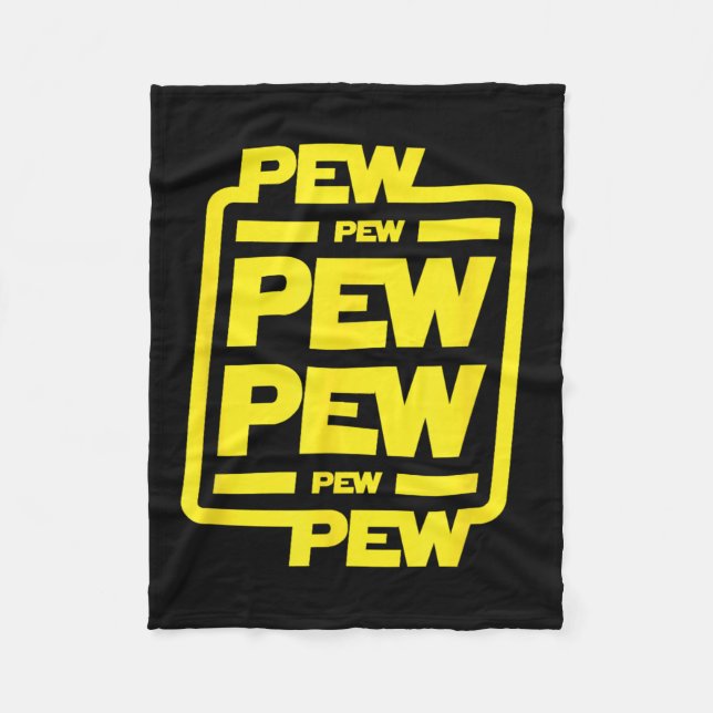 Cobertor De Velo Pew Pew Pew _ Ficção científica divertida (Frente)