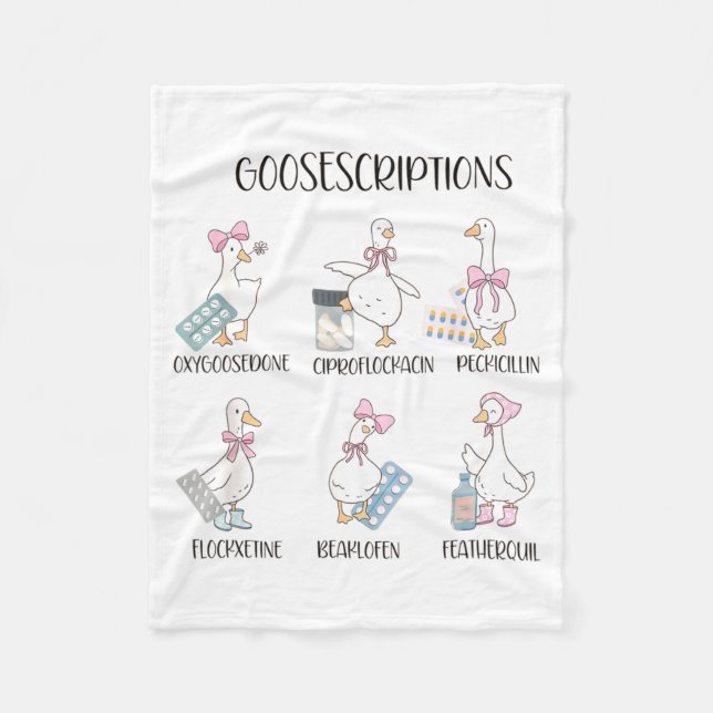 Cobertor De Velo Pharmacy Funny Goose Silly Prescriptions Puns Medi (Frente)