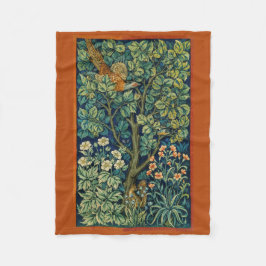 Cobertor De Velo Pheasant Bird em uma árvore (por William Morris)