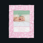 Cobertor De Velo Photo Birth Stats Pink White Gift for Baby Girl<br><div class="desc">Adicione fotos de bebês e estatísticas de natalidade ao rosa fofo com bolhas brancas cobertor de velinha. Faz um presente excelente para o recém-nascido e seus pais. Um cobertor que será amado por décadas.</div>