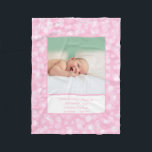 Cobertor De Velo Photo Birth Stats Pink White Gift for Baby Girl<br><div class="desc">Adicione fotos de bebês e estatísticas de natalidade ao rosa fofo com bolhas brancas cobertor de velinha. Faz um presente excelente para o recém-nascido e seus pais. Um cobertor que será amado por décadas.</div>