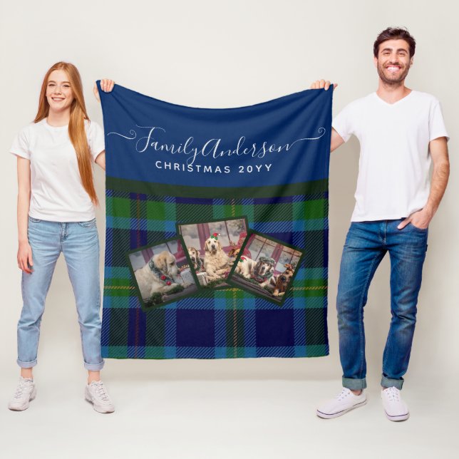 Cobertor De Velo PHOTO BLANKET - Miller TARTAN Blue Christmas Gift (In Situ)