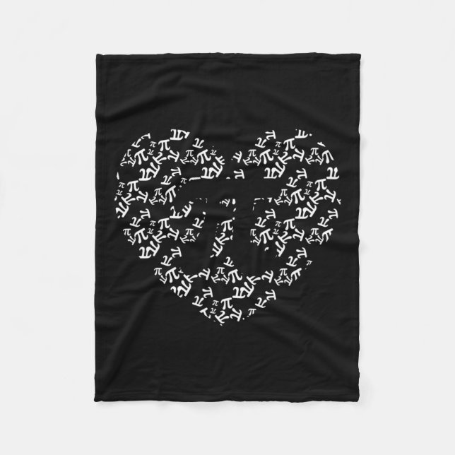 Cobertor De Velo Pi Math Teacher Pi Heart Shape Pi Day (Frente)