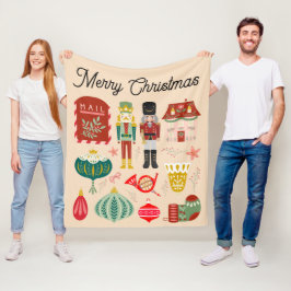 Cobertor De Velo Pia pastel festiva Holly Christmas Nutcracker