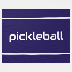 Cobertor De Velo PICKLEBALL de texto branco elegante com listras em