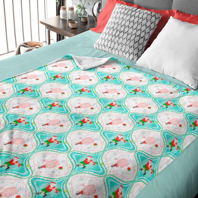 Cobertor De Velo Pickleball Ogee de Natal em papais noeis (Criador carregado)