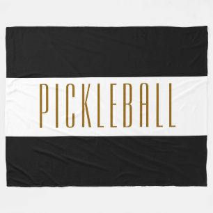 Cobertor De Velo PICKLEBALL Texto Esportivo Negrito Listras Pretas