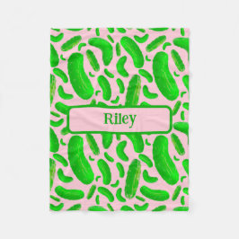 Cobertor De Velo Picles Verdes no Fundo Rosa Suave