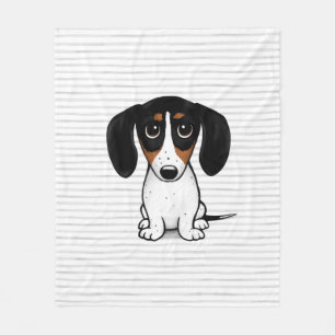 Cobertor De Velo Piebald Dachshund Cute Puppy Dog Fleece