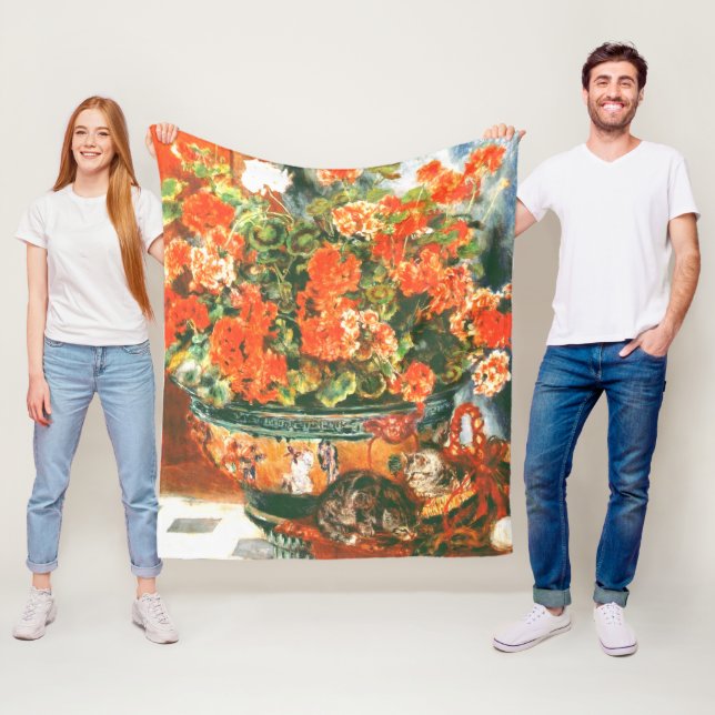 Cobertor De Velo Pierre-Auguste Renoir Geraniums E Cats (In Situ)