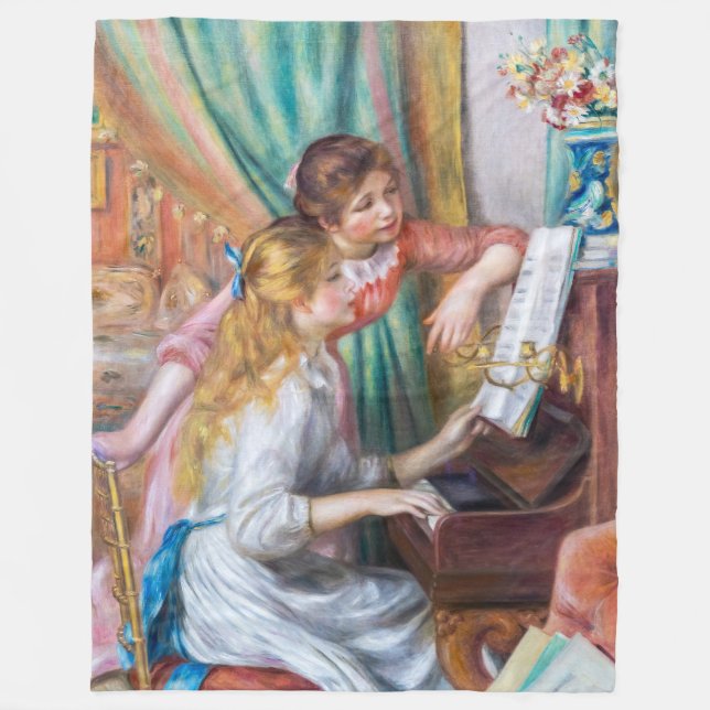 Cobertor De Velo Pierre Auguste Renoir - Jovens Meninas no Piano (Frente)