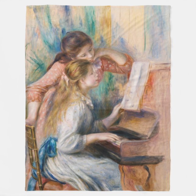 Cobertor De Velo Pierre Auguste Renoir - Jovens Meninas no Piano (Frente)