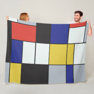 Cobertor De Velo Piet Mondrian - Abstrato Geométrico de Composição