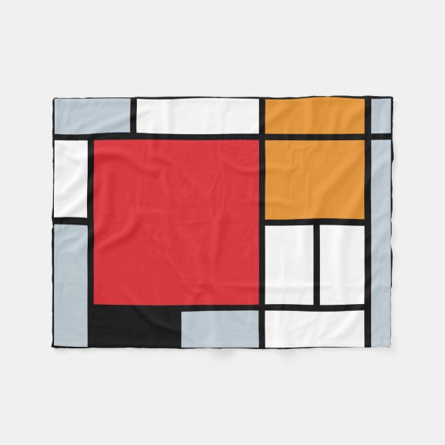 Cobertor De Velo Piet Mondrian - Composição com Grande Plano Vermel (Frente (Horizontal))