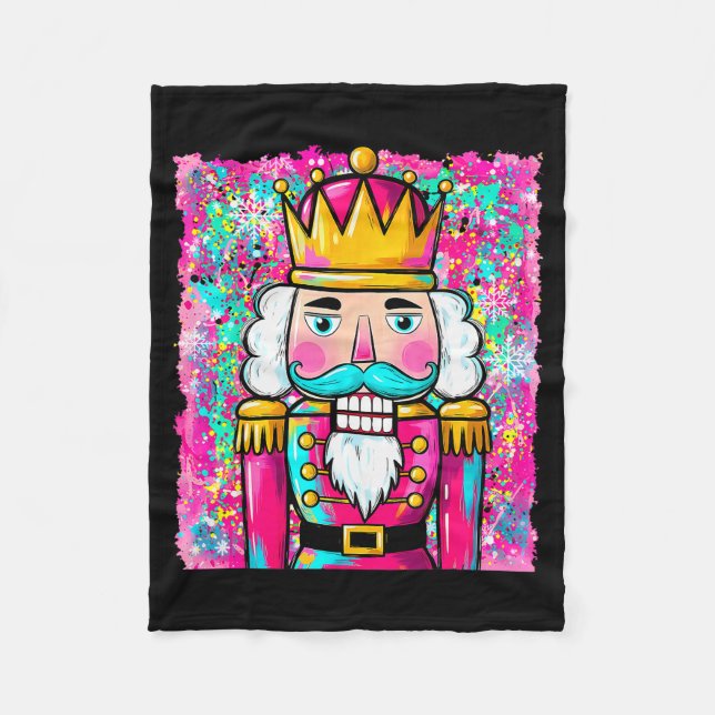 Cobertor De Velo Pijama de Natal Alegre Nutcracker Elegante para Mu (Frente)