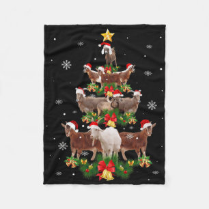 Cobertor De Velo Pijama de Natal de Cabra Luzes da Árvore de Natal
