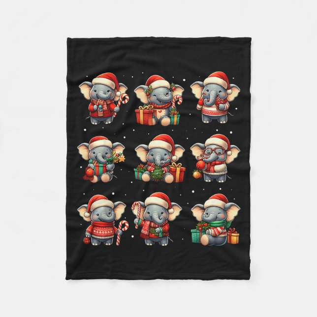 Cobertor De Velo Pijama de Natal de Elefante Engraçado para Homens  (Frente)
