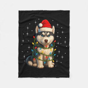 Cobertor De Velo Pijama Divertido de Natal de Cachorro Husky para H